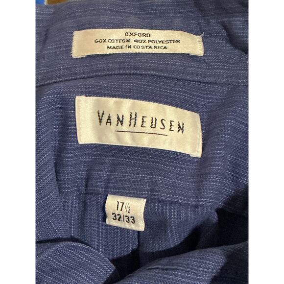 VanHeusen blue long sleeve shirt size 17 1/2 - Picture 3 of 4